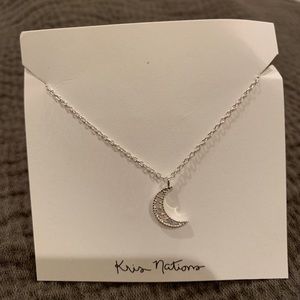 Kris Nations silver moon necklace